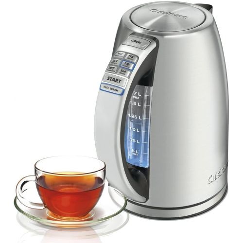  [아마존베스트]Cuisinart CPK-17 PerfecTemp 1.7-Liter Stainless Steel Cordless Electric kettle, 1.7 L, Silver