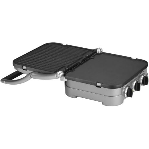  [아마존베스트]Cuisinart GR-4NP1 5-in-1 Griddler, 13.5(L) x 11.5(W) x 7.12(H), Silver With Silver/Black Dials