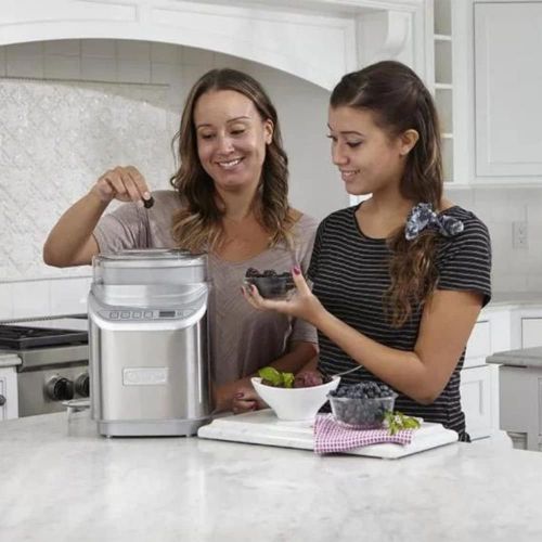  [아마존베스트]Cuisinart ICE-70 Electronic Ice Cream Maker, Brushed Chrome, Ice Cream Maker with Countdown Timer, With Countdown Timer