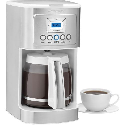  Cuisinart CPT-180WP1 Metal Classic 4-Slice toaster, White & DCC-3200W Perfectemp Coffee Maker, 14 Cup Progammable Coffeemaker with Glass Carafe, White