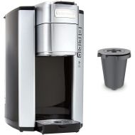Cuisinart SS-5P1 Single Serve Brewer Coffemaker, 40 oz, Silver & HomeBarista Reusable Filter Cup, Gray