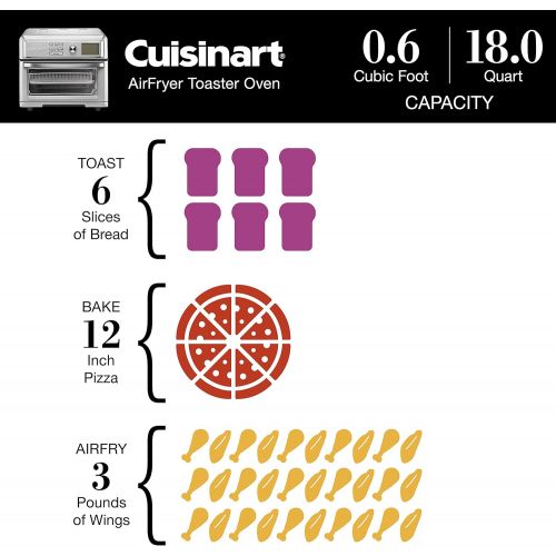  Cuisinart TOA-65 Digital AirFryer Toaster Oven, Premium 1800-Watt Motor with Digital Display and Controls ? Intuitive Programming, Adjustable Temperature Settings and Cooking Prese