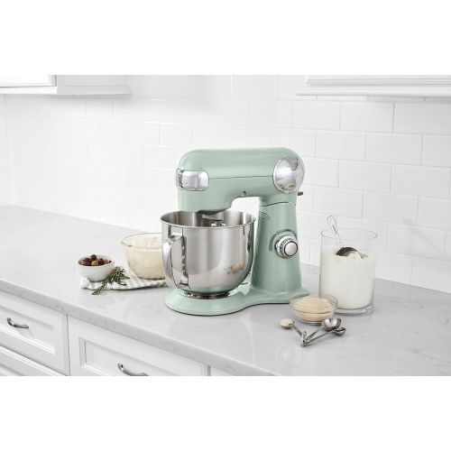  Cuisinart SM-50G Precision Master 5.5-Quart 12-Speed Stand Mixer with Mixing Bowl, Chefs Whisk, Flat Mixing Paddle, Dough Hook, and Splash Guard with Pour Spout, Agave Green