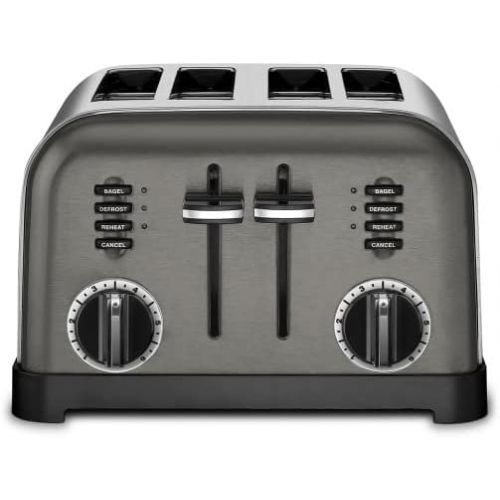  Cuisinart CPT-180BKS Classic 4-Slice Toaster, Black/Stainless Steel