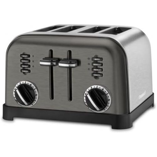  Cuisinart CPT-180BKS Classic 4-Slice Toaster, Black/Stainless Steel