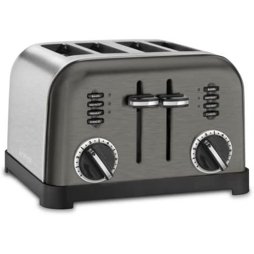  Cuisinart CPT-180BKS Classic 4-Slice Toaster, Black/Stainless Steel