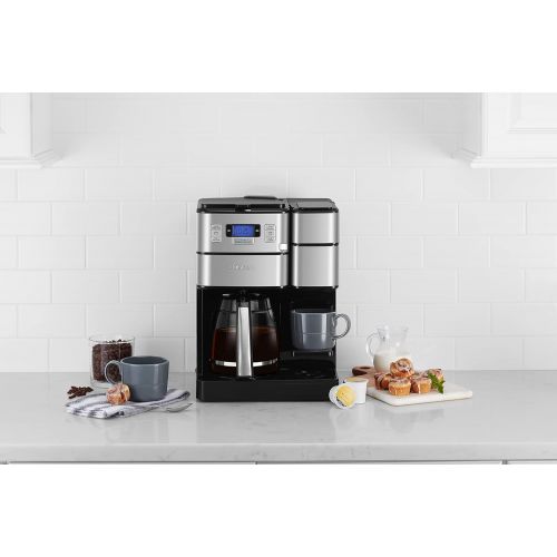  Cuisinart SS-GB1 Coffee Center Grind & Brew Plus, Built-in Coffee Grinder, Coffeemaker and Single-serve Brewer, Black/Silver