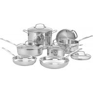 Cuisinart 77-11G Chefs Classic Stainless Steel 11-Piece Cookware Set, Silver