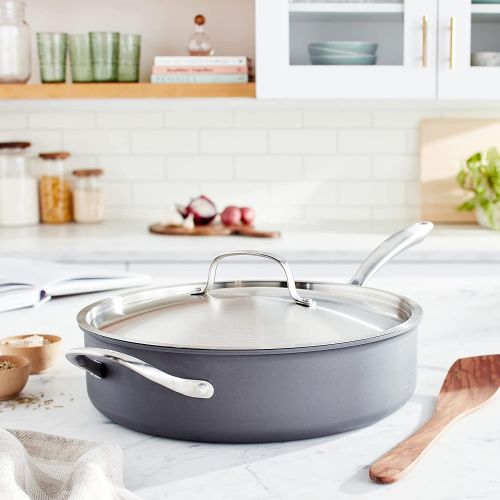  Cuisinart GG33-30H 5.5-Quart Saute Pan with Helper Handle and Cover GreenGourmet, Black