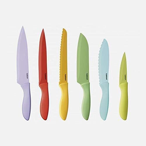  Cuisinart C55-12PCER1 Advantage Color Collection 12-Piece Knife Set with Blade Guards, Multicolored