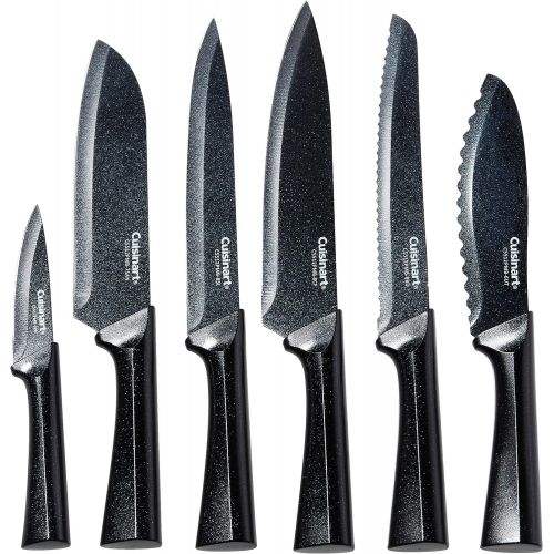  Cuisinart C55-12PMB Advantage 12 Piece Metallic Knife Set With Blade Guards, Black