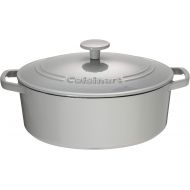 [아마존베스트]Cuisinart Chefs Classic Enameled Cast Iron 5.5-Quart Oval Covered Casserole, Enameled Cool Grey