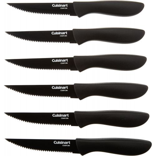  [아마존베스트]Cuisinart C55-6PCSBK Advantage Color Collection 6-Piece Ceramic Coated Steak Knife Set, Black