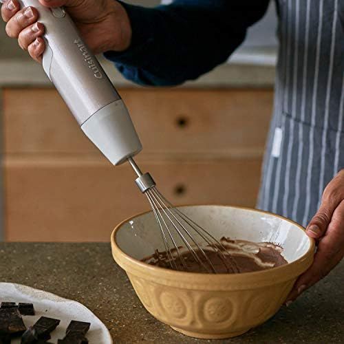  Cuisinart RHB100E Wireless Hand Blender with Puree Attachment, Whisk and Bowl for Mixing with 250 ml Capacity, 30 Minutes Battery Life, Silver,