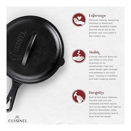  Cuisinel Cast Iron Skillet with Lid - 8