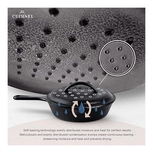  Cuisinel Cast Iron Skillet with Lid - 8