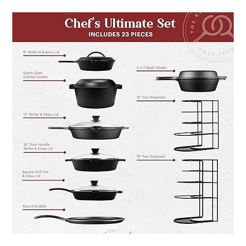  Cuisinel Cast Iron 23-Pc Cookware Set - 8