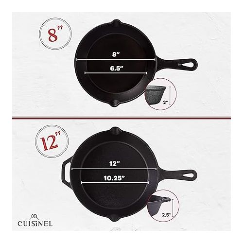  Cuisinel Cast Iron Skillet Set - 8