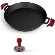 Cuisinel Cast Iron Skillet + Chainmail Scrubber Cleaner - 17