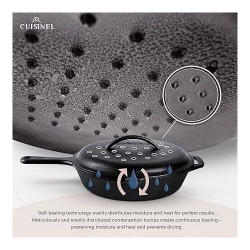  Cuisinel Cast Iron Skillet with Lid - 10
