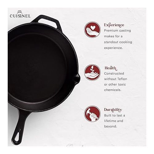  Cuisinel Cast Iron Skillets Set - 10