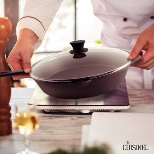  Cuisinel Glass Lid - 12-inch/30.48-cm/308mm - Compatible with Lodge - Fully Assembled Tempered Replacement Cover - Oven Safe for Skillet Pots Pans: Universal for all Cookware: Cast Iron, St