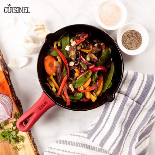  [아마존베스트]Cuisinel Pre Seasoned Cast Iron Skillet (8-Inch) with Handle Cover - Oven Safe Cookware - Indoor and Outdoor Use - Grill, Stovetop, Induction Safe