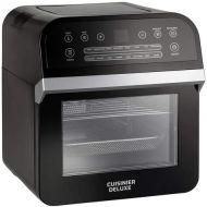 Cuisinier Deluxe 12 Liter Air-Fryer Heissluft-Friteuse 1600W Fritoese Frittoese Heissluftfritteuse, Schwarz