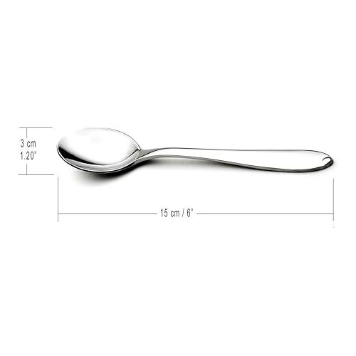  Cuisinox Alpha Pattern Stainless Steel Silverware Spoons Set, 4-Piece Teaspoons