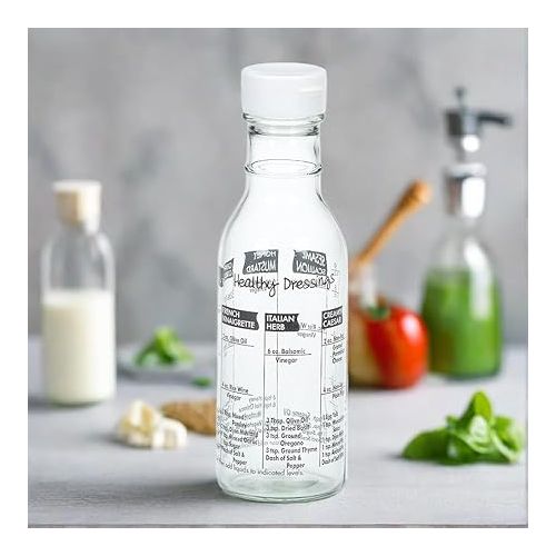  CUISINOX Glass Salad Dressing Shaker Bottle, 8.3