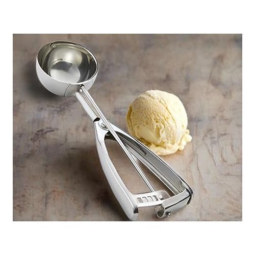  Cuisinox Stainless Steel Ice Cream Scoop with Spring Trigger, Size #20 (3.20 TBS)