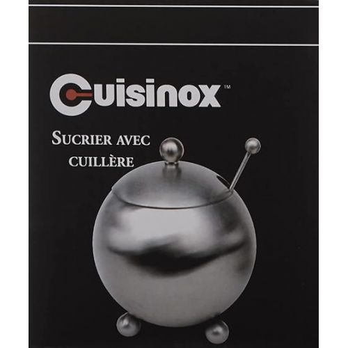  Cuisinox Stainless Steel Footed Sugar Bowl with Spoon, Satin Stainless Steel,14 Oz