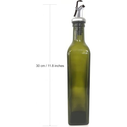  Cuisinox Green Glass Oil Bottle with Dripless Spout, 17 oz.