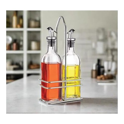  CUISINOX Oil and Vinegar Bottle Cruet Set with Wire Caddy