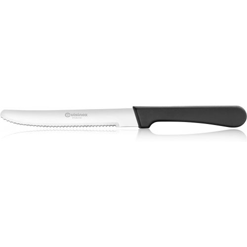  Cuisinox STK-44 Steak Knife Set of 4 Black Polypropylene Handle, with Rounded Tip, Stainless Steel, 9 inches in total length