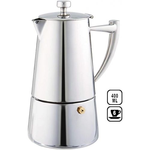  Cuisinox Roma 6-cup Stainless Steel Stovetop Moka Espresso Maker