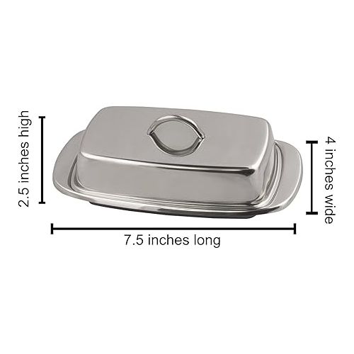  Cuisinox Stainless Steel Butter Dish with Lid, 4