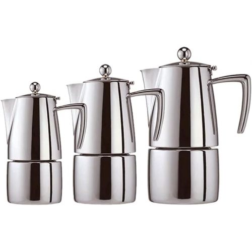  Cuisinox Milano Stainless Steel Stovetop Moka Pot Espresso Coffee Maker, 4-Cup