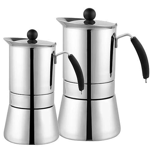  CUISINOX COF-8104 Amore Stainless Steel Stovetop Espresso Coffee Maker, 4-Cup, 6 oz