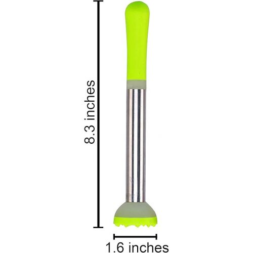  Cuisinox Professional Stainless Steel Cocktail Muddler with Rubber Handle Green 8.5