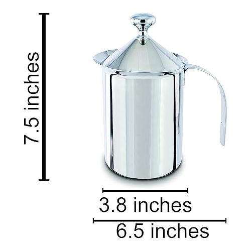  Cuisinox Polished Stainless Steel Hand Pump Cappuccino Milk Frother, 27 oz, 5