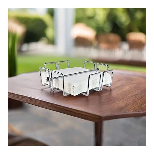  Cuisinox Indoor Outdoor Stainless Steel Napkin Holder with Weighted Arm, 7.5