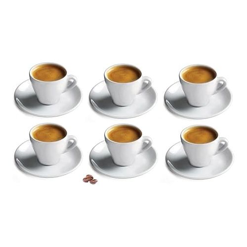  CUISINOX Stainless Steel 6-Cup Moka Pot Espresso Coffee Maker and 6 Roma Espresso Cups, 7-Piece Set