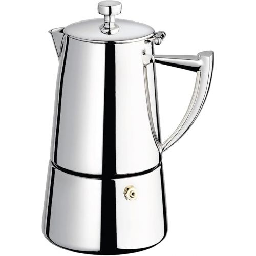  CUISINOX Stainless Steel 6-Cup Moka Pot Espresso Coffee Maker and 6 Roma Espresso Cups, 7-Piece Set