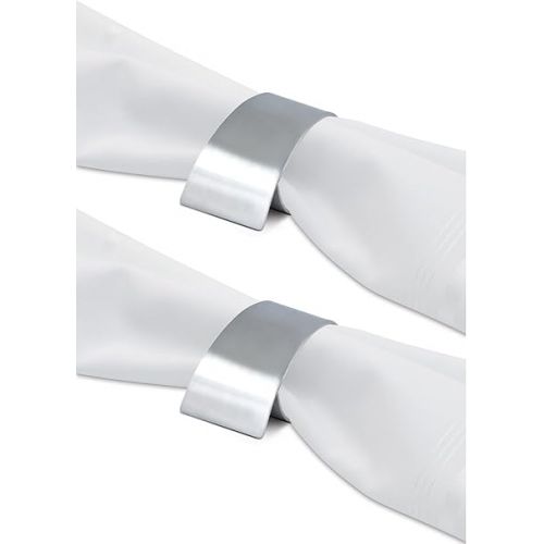  Cuisinox Napkin Rings, Modern Stainless Steel Design, Set of 2