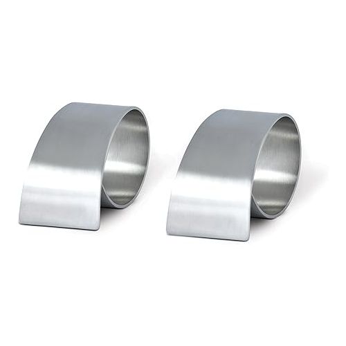  Cuisinox Napkin Rings, Modern Stainless Steel Design, Set of 2