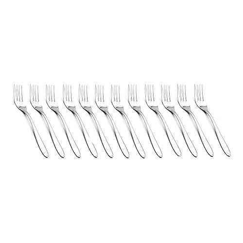  CUISINOX Alpha Pattern Flatware Polished Stainless Steel Silverware, Set of 12 Salad Forks