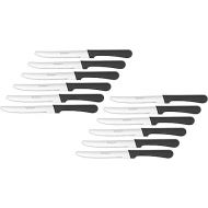 CUISINOX Black Handle Stainless Steel Steak Knives, Set of 12