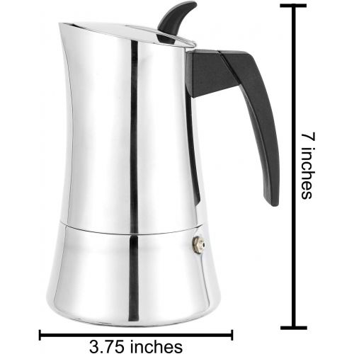  Cuisinox Capri 4 Cup Stainless Steel Espresso Coffee Maker Induction Moka Pot