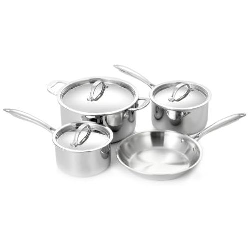  Cuisinox 7 Piece 1810 Stainless Steel Super Elite Cookware Set Tri-Ply Bonded Dishwasher Safe